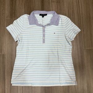 Tommy Hilfiger, Striped Polo Shirt, Cotton Blend | Women’s Large